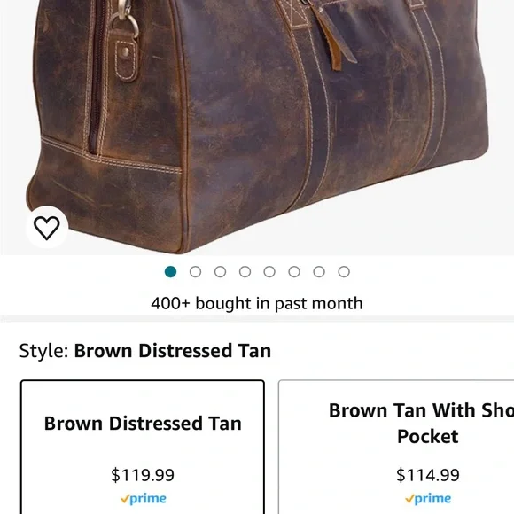 Komalc Buffalo Leather Duffel Bag
